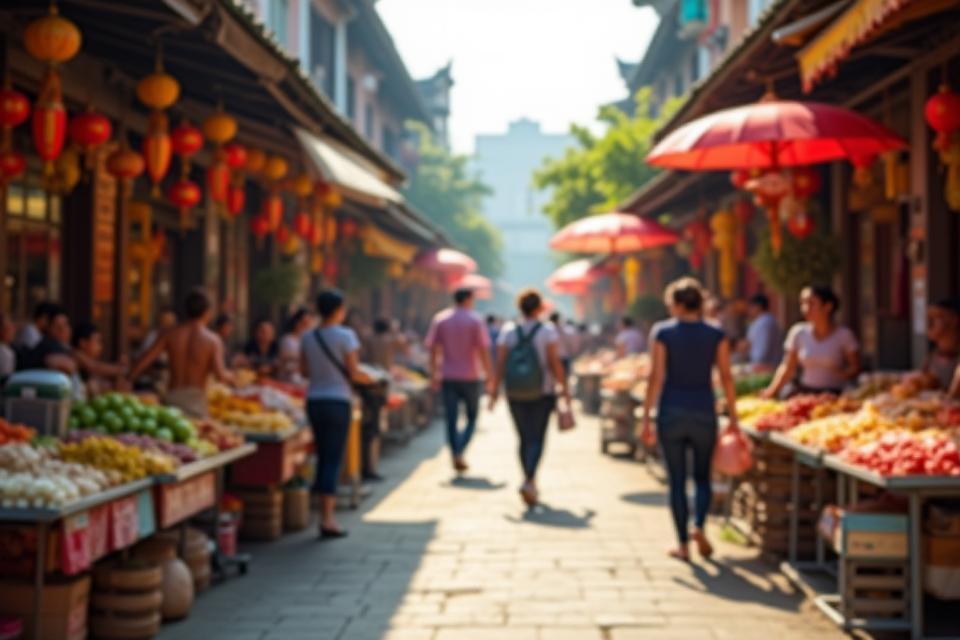 Tržnice v Hanoji ve Vietnamu